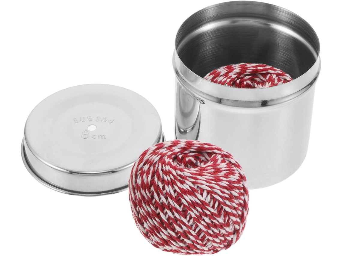 Galpada Natural Cotton Barbante com Design Central Retrátil e Caixa de Metal para Cozinha, Alta Resistência