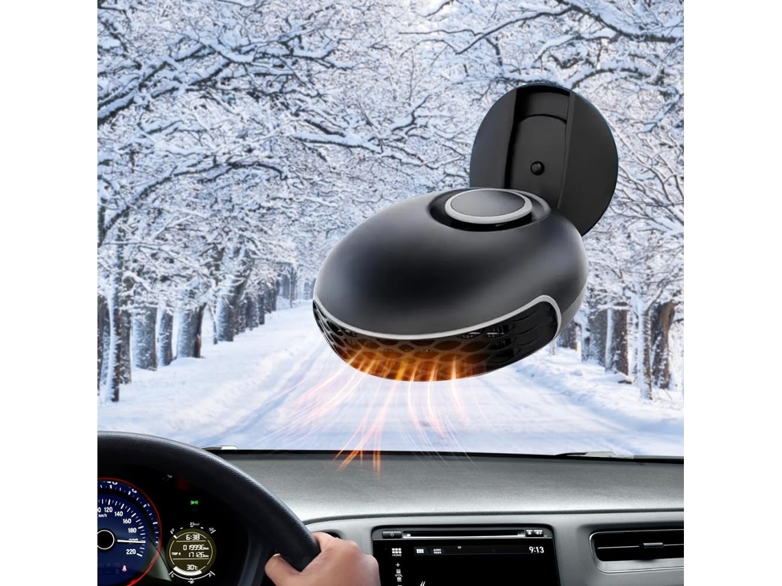 Aquecedor De Carro 12v 120w,desembaciador 2 Em 1 Com Ventilador E Base Giratória 360° Para Carro,caravana Ou Caminhão Btforus