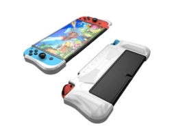 Capa Protetora Tpu Para Nintendo Switch Oled, Csyy - Shell Integrado Com 2 Slots Para Cartão - Branco