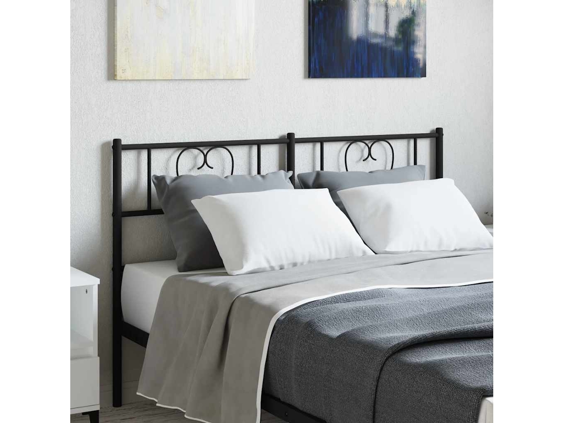 Vidaxl Cabeceira De Substituição 140 Cm Metal Preto