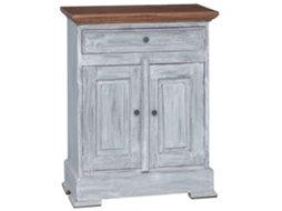 Conjunto 1 Armário De Arrumação Vidaxl Branco Madeira De Mogno Maciça (63 X 30 X 79 Cm)