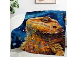 Manta Céu Estrelado Lagarto 150x200 Cm Multifuncional Macia Confortável em Flanela Ideal para Cama Escritório