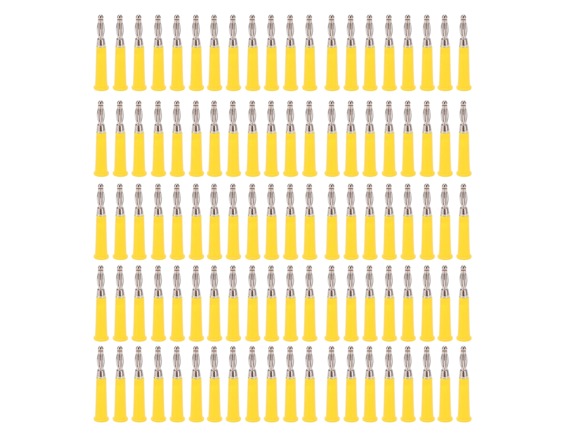 Conjunto de 100 Plugues Banana 4mm YURU com Conector de Solda