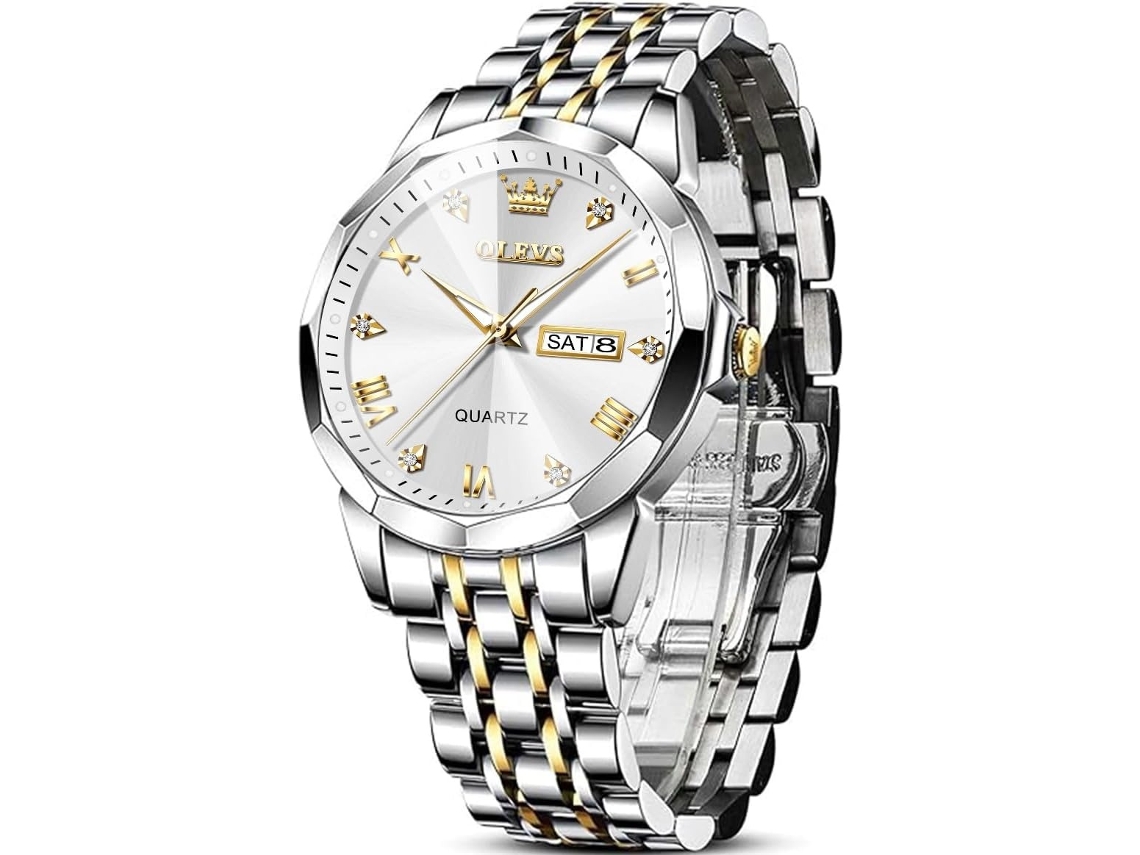 Lurelia Relógio Masculino, Movimento De Quartzo, Analógico, Data/calendário, Detalhes Com Strass, 1,5 Polegadas, 39 Mm, 0,35 Polegadas, 8,3 Polegadas