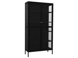 Display Cabinet, Display Cabinets Vidaxl Preto Aço (n/a)