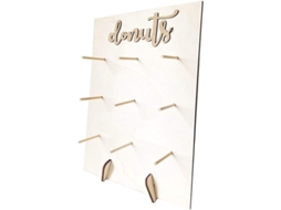 Estandar De Pared Para Donuts De Madera Natural Decorativo Para Bodas Fiestas Cafés Y Hogar