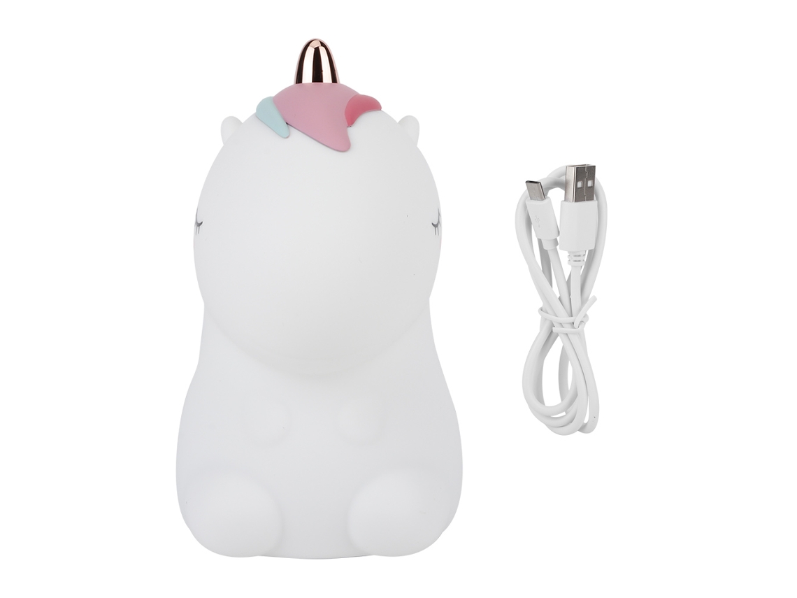2026 lâmpada de Noite Led Usb de Silicone com Animais Bonitos para Quarto, Colorida e Carregamento Usb, Branco