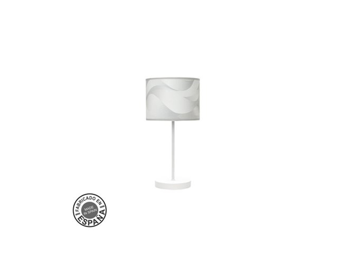 Moda Candeeiro De Mesa 1xe14 Branco/cinza Onda 42x17x17cm Fabrilamp