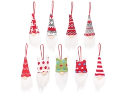 2026 collares de Duendes Gnome Suecos Artesanales Peluches Colgantes Decoración Hogar 9 Unidades