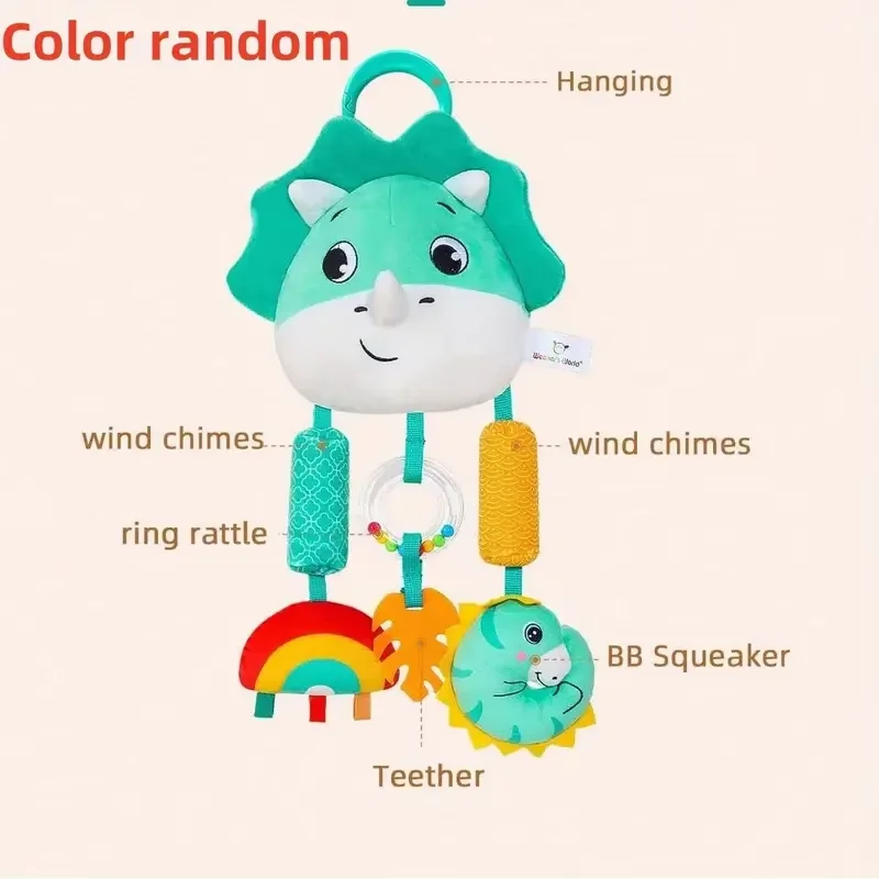Chocalho Espiral para Berço de Bebê com Desenho de Animal MDUG (azul)