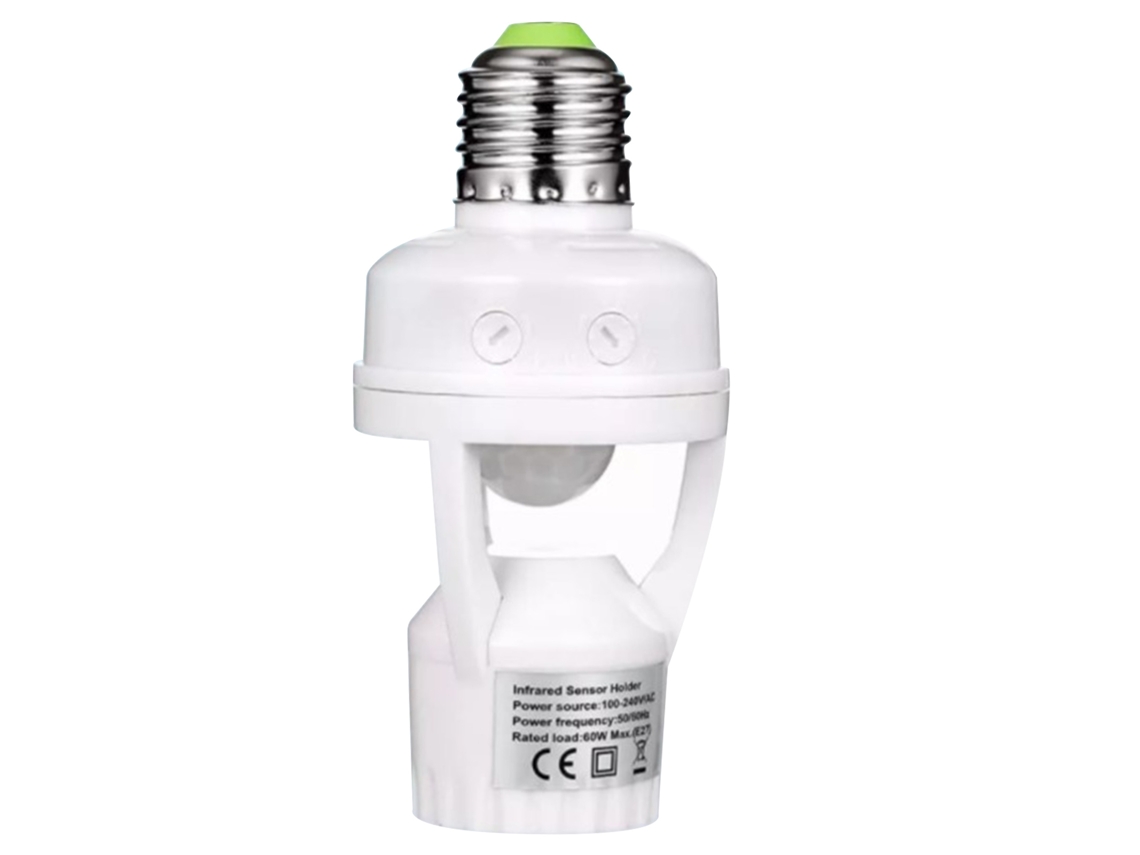 Interruptor De Luz Com Sensor De Movimento Infrarrojo Ajustável Para Lâmpada De Rosca, Corredores E Oficinas