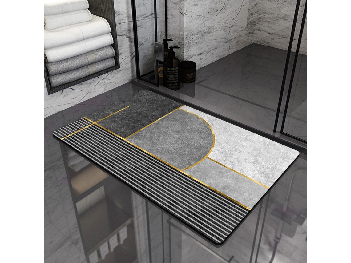 Tapetes de Banho Antiderrapantes Absorventes de Secagem Rápida para Decoração de Banheiro Padrão 12 EVELTEK 45x70CM