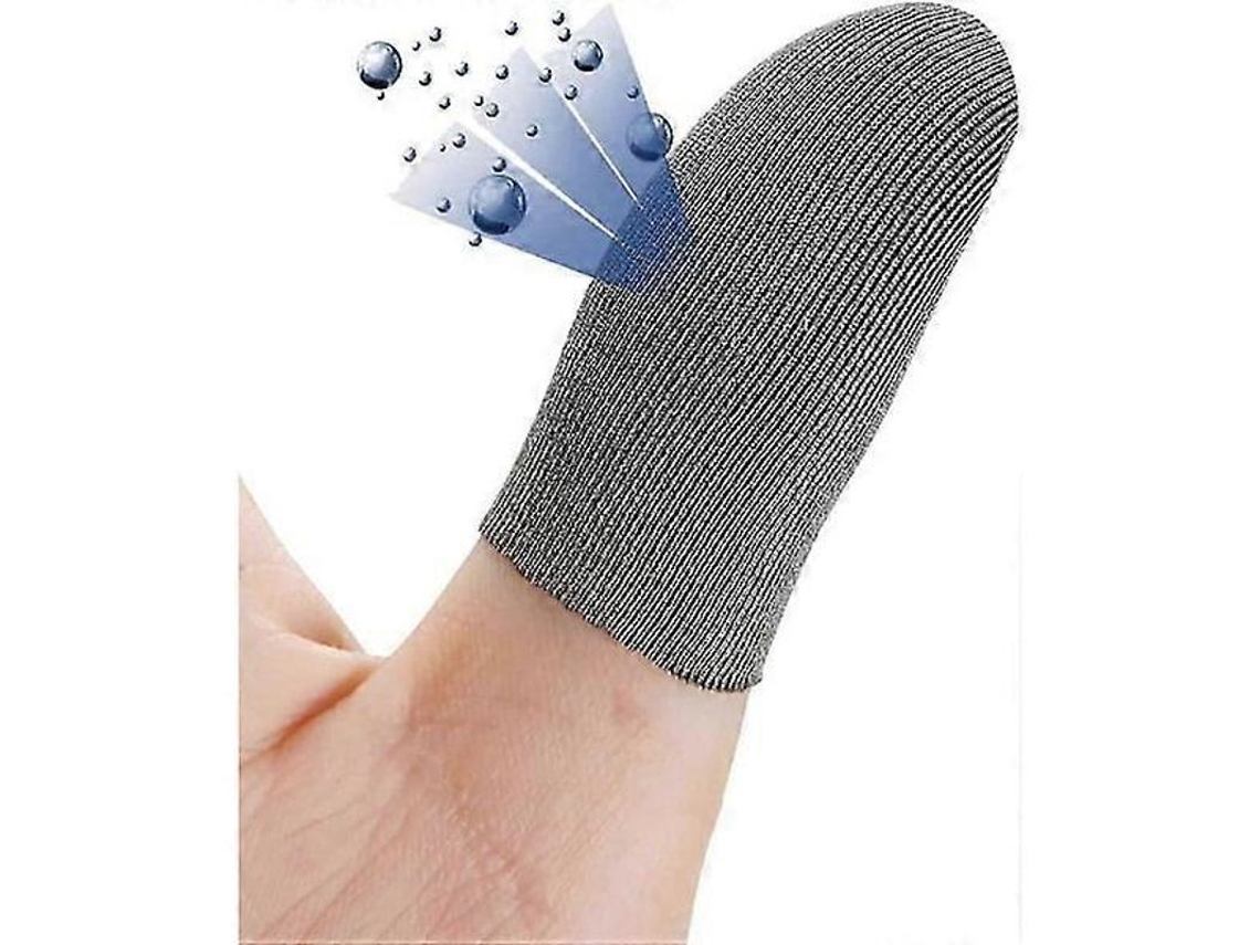 Manga De Dedo Ultrathin 0.01 (0.5mm) De Fibra De Prata Para Pubg Móvil