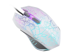 Fasst rato Gamer Usb Branco com Luz Respiratória 7 Cores 6 Botões 2400 Dpi Compatível com Windows Mac Linux