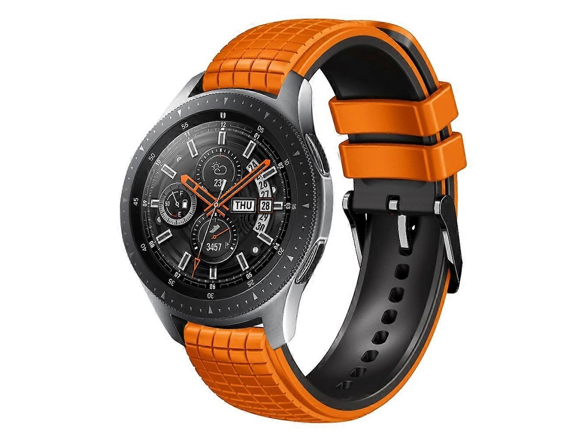Pulseira De Silicone Bicolor Com Malha De 22 Mm