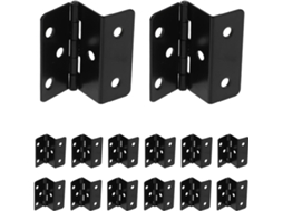 Toyvian 20 Peças Dobradiça Dobrável Para Caixa, 6 Furos, Tripla, Ferro, Ângulo Reto, Preta, Para Gavetas E Baús, Estilo
