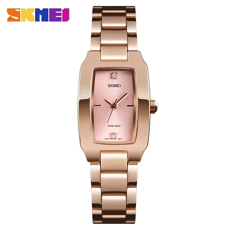 Relógio Feminino MDUG de Quartzo Ultrafino e Moderno À Prova D'água com Strass (ouro rosa)