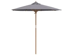Conjunto 1 Guarda-sol De Jardim Vidaxl Cinzento Bambu (ø 217 X 230 Cm)