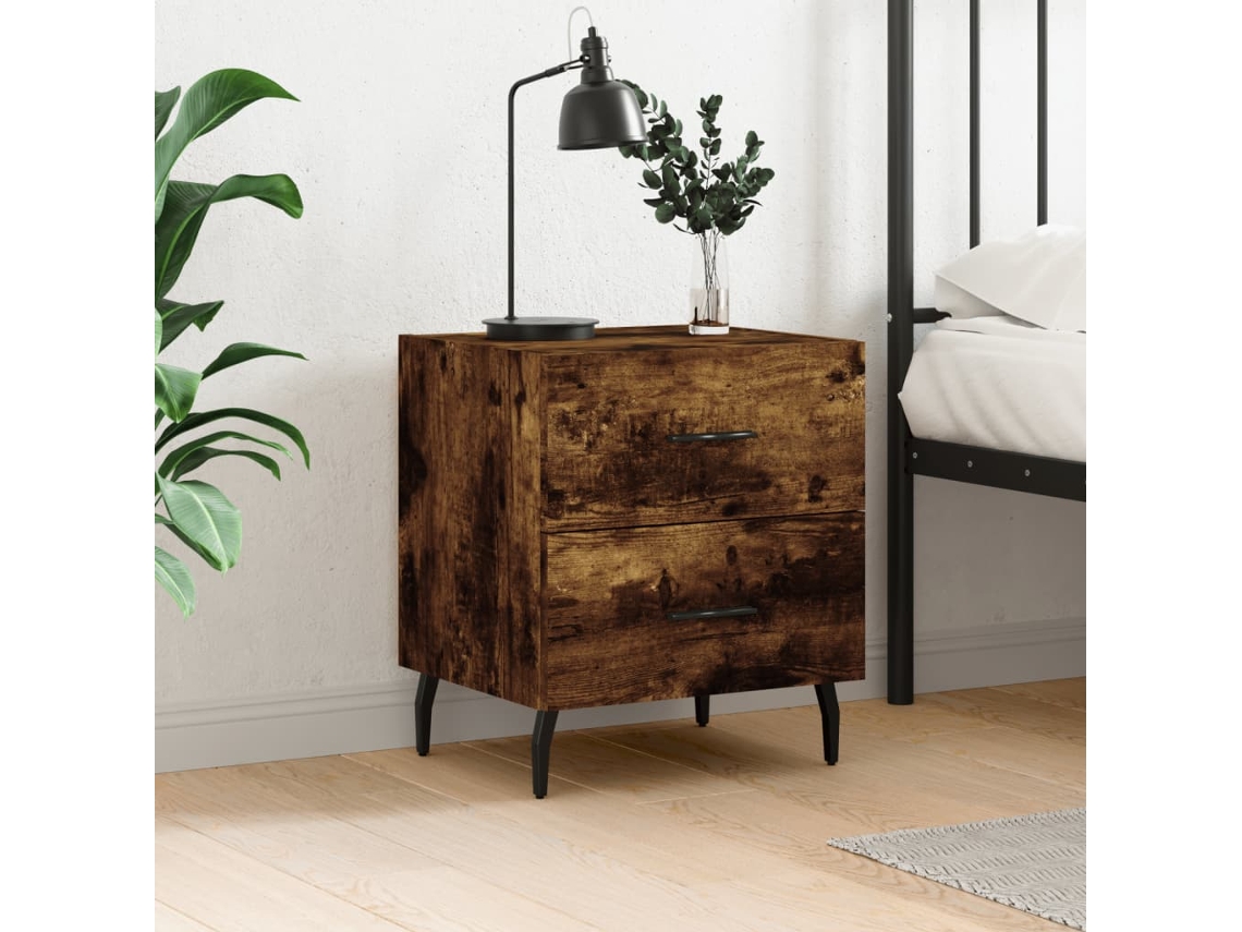 Bedside Cabinet, Bedside Cabinets Vidaxl Marrom Madeira Processada (n/a)