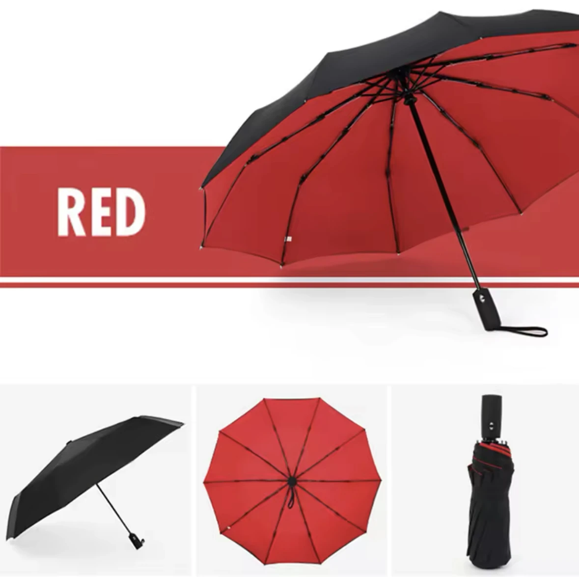 Guarda chuva Automático de Cabo Longo MDUG (vermelho)