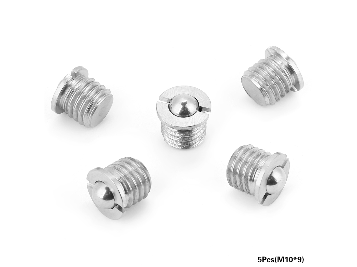 Conjunto 5 Pinos De Bola Com Mola Aço Inoxidável Rosca Flangeado (m10*9)