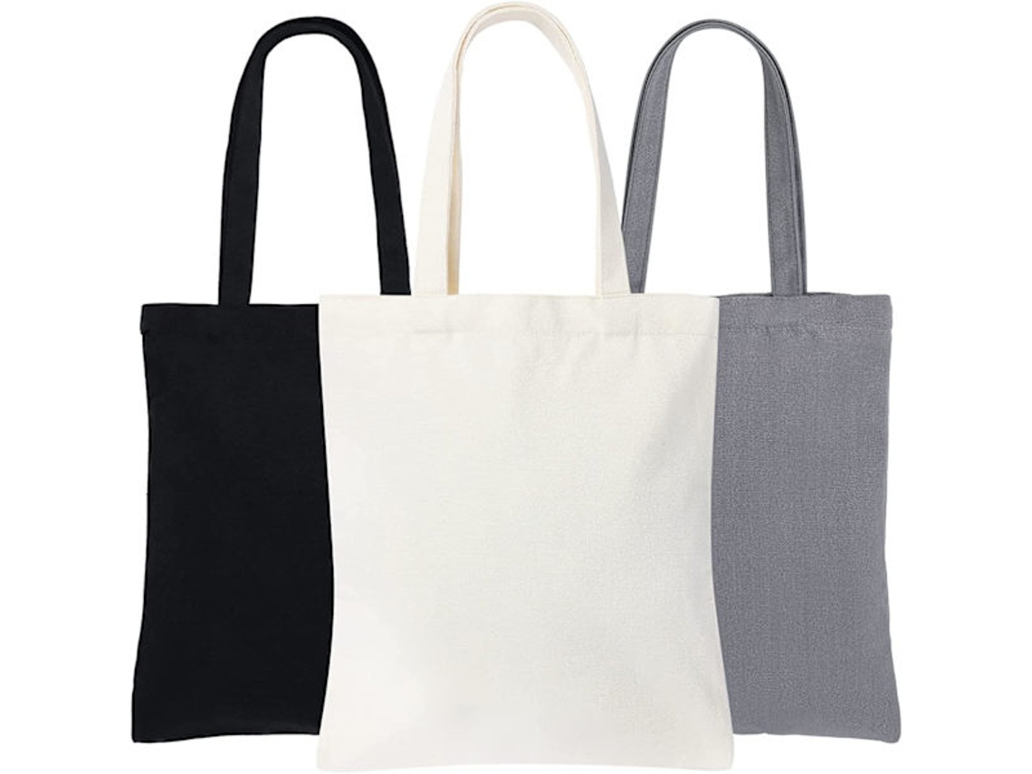 Conjunto De 3 Sacolas De Algodão, 33 X 36,5 Cm, Portáteis R