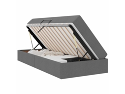 Cama com Arrumação e Colchão Cinza Escuro 100 X 200 Cm MAISON EXCLUSIVE