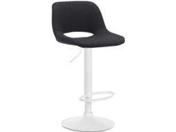 Banco de bar em tecido Camden preto/metal fosco branco CLP