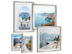 Conjunto De Pinturas Paisagens Da Grécia Mar Arquitetura Espelharte (5 Peças)