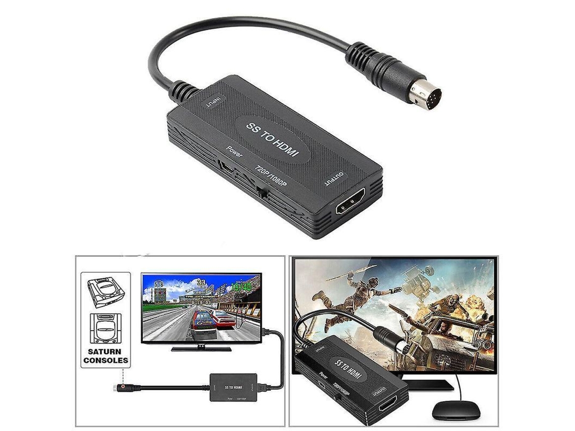 Conversor SS para HDMI Adaptador de TV HDMI para Consoles Sega Saturn Mcg YURU