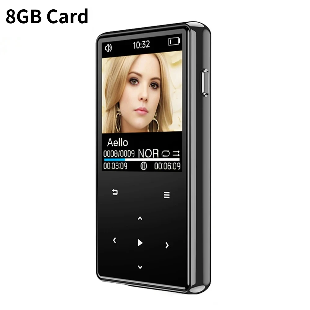(8gb) Leitor De Mp3, Compatível Com Bluetooth, Estéreo 5.0, Tela De 1,8 Polegadas, Rádio Fm, Função De Gravação.