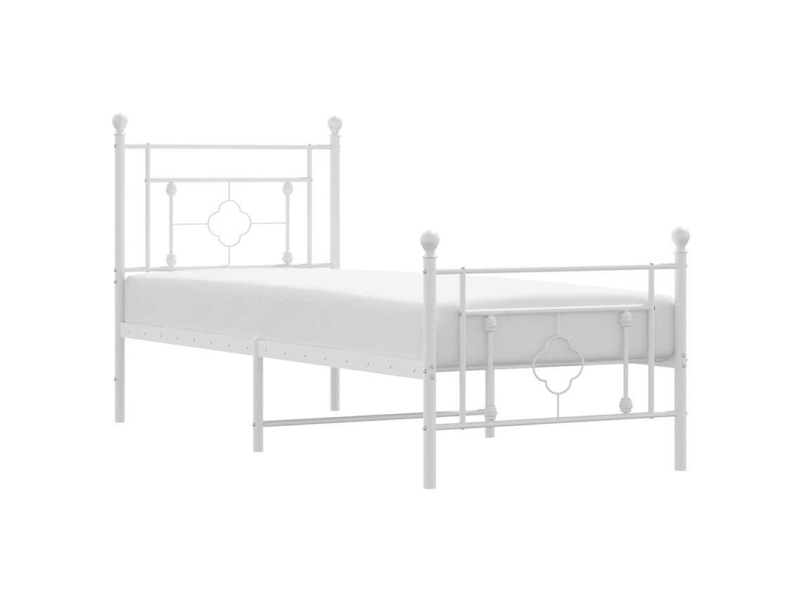 Estrutura de Cama com Cabeceira e Pés Metal Branco MAISON EXCLUSIVE 80x200 cm