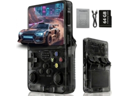 Console de Jogos Portátil Retrô com Mais 20.000 Jogos, Tela Ips 3,5 Polegadas, Sistema Linux, Modelo R36s, Ideal para Casa e Viagens (preto VONKELIOS