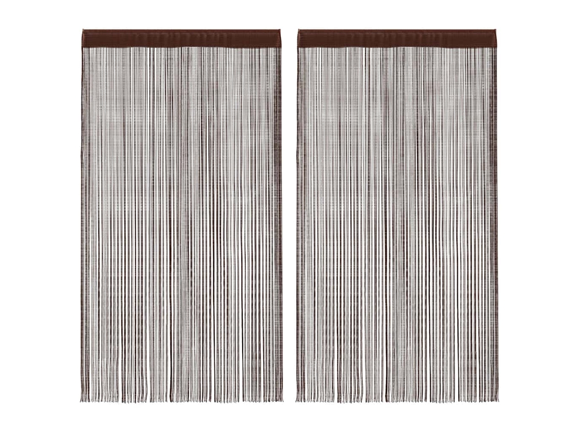 Vidaxl Cortinas De Fios 2 Pcs 140x250 Cm Castanho