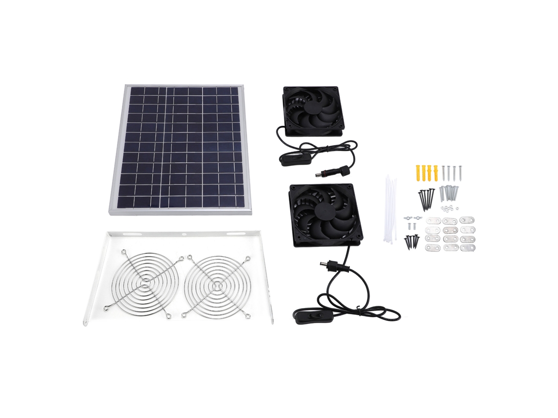Kit Ventilador Exaustor Solar S/MARCA 15w para Estufa e Casa de Animais