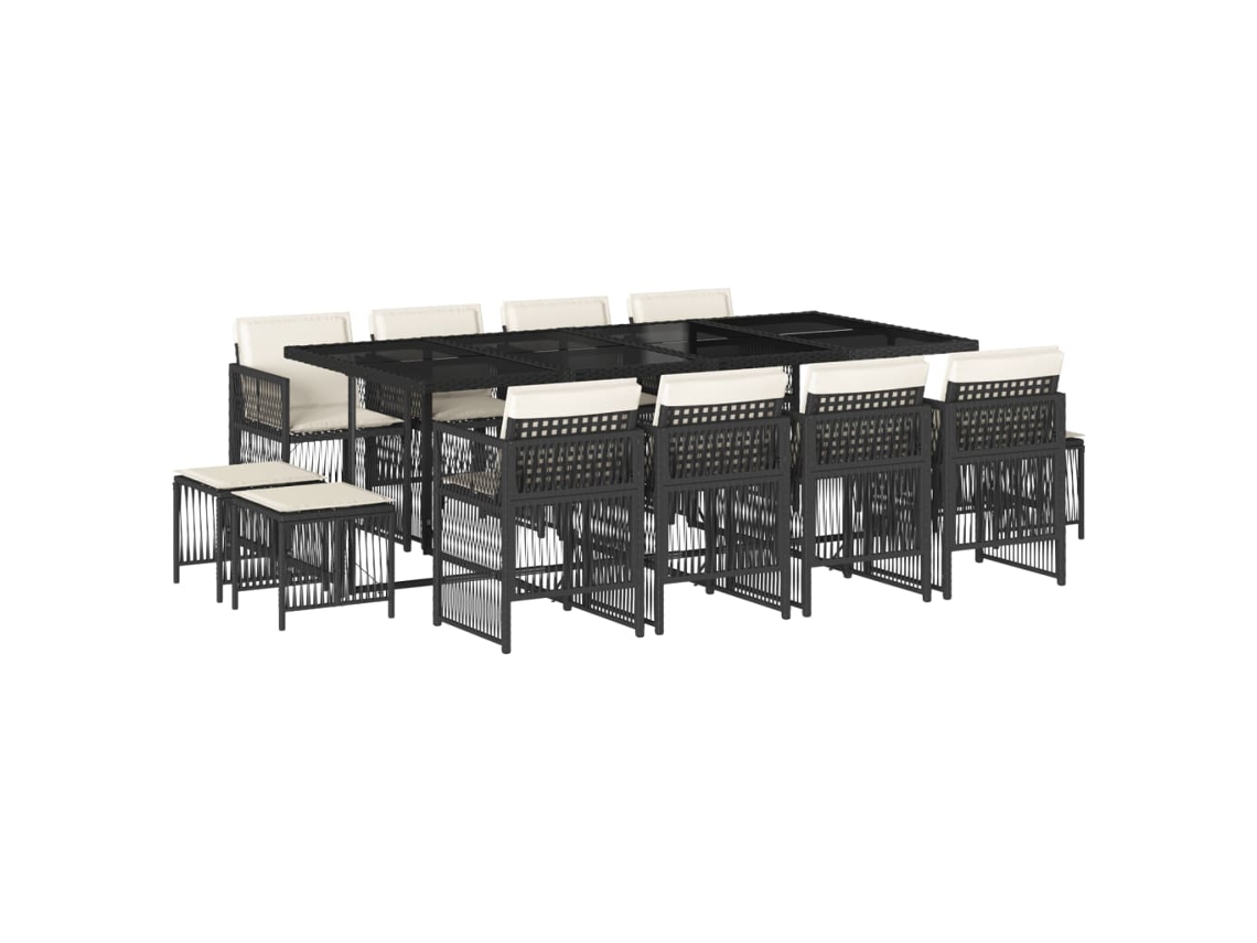 Garden Dining Set, Garden Dining Sets Vidaxl Preto Rattan / Vime (n/a)