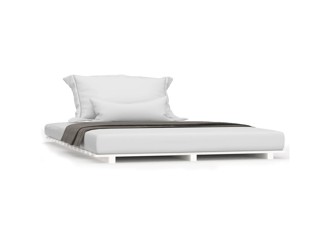 Bed Frame, Bed Frames Vidaxl Branco Madeira De Pinho (135 X 190 Cm)