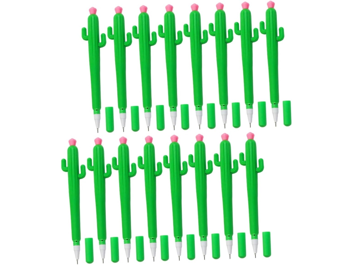 Conjunto De 25 Canetas Em Gel Formato Cacto, Instrumentos Escrita