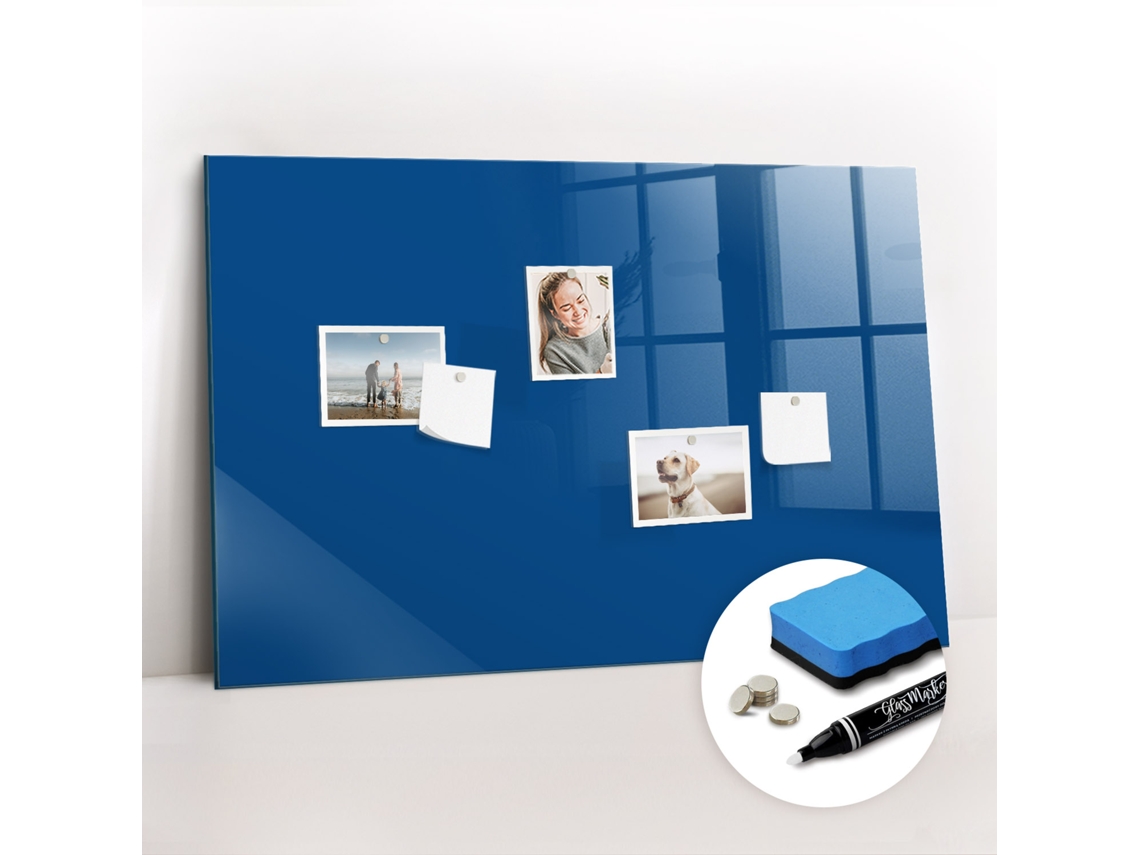 Quadro Magnético De Parede Cor Azul Para A Cozinha Espelharte (90x60 Cm)