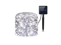 Luzes De Cadeia Solar, 200 Leds 20m 8 Modos, Luzes Natal Para Jardim Árvore Casamentos Branco