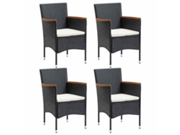Vidaxl Cadeiras De Jantar Para Jardim 4 Pcs Vime Pe Preto
