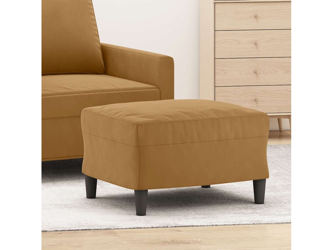 Vidaxl Apoio De Pés 60x50x41 Cm Veludo Castanho