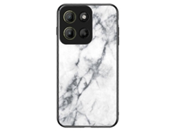 Capa Protetora Para Motorola Moto G15 4g Com Estampa De Mármore, Vidro Temperado, Pc, Tpu, Mármore Branco