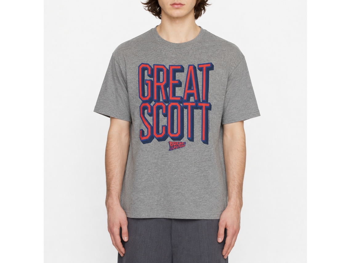 Rockinstone Back To The Future Movie Great Scott Heather Graphite Adult T-shirt Size:xxl