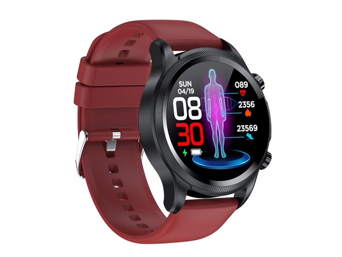 Smartwatch PETHUEL E400 Não Invasivo Glicose no Sangue Ecg Monitoramento de Oxigênio no Sangue Vermelho