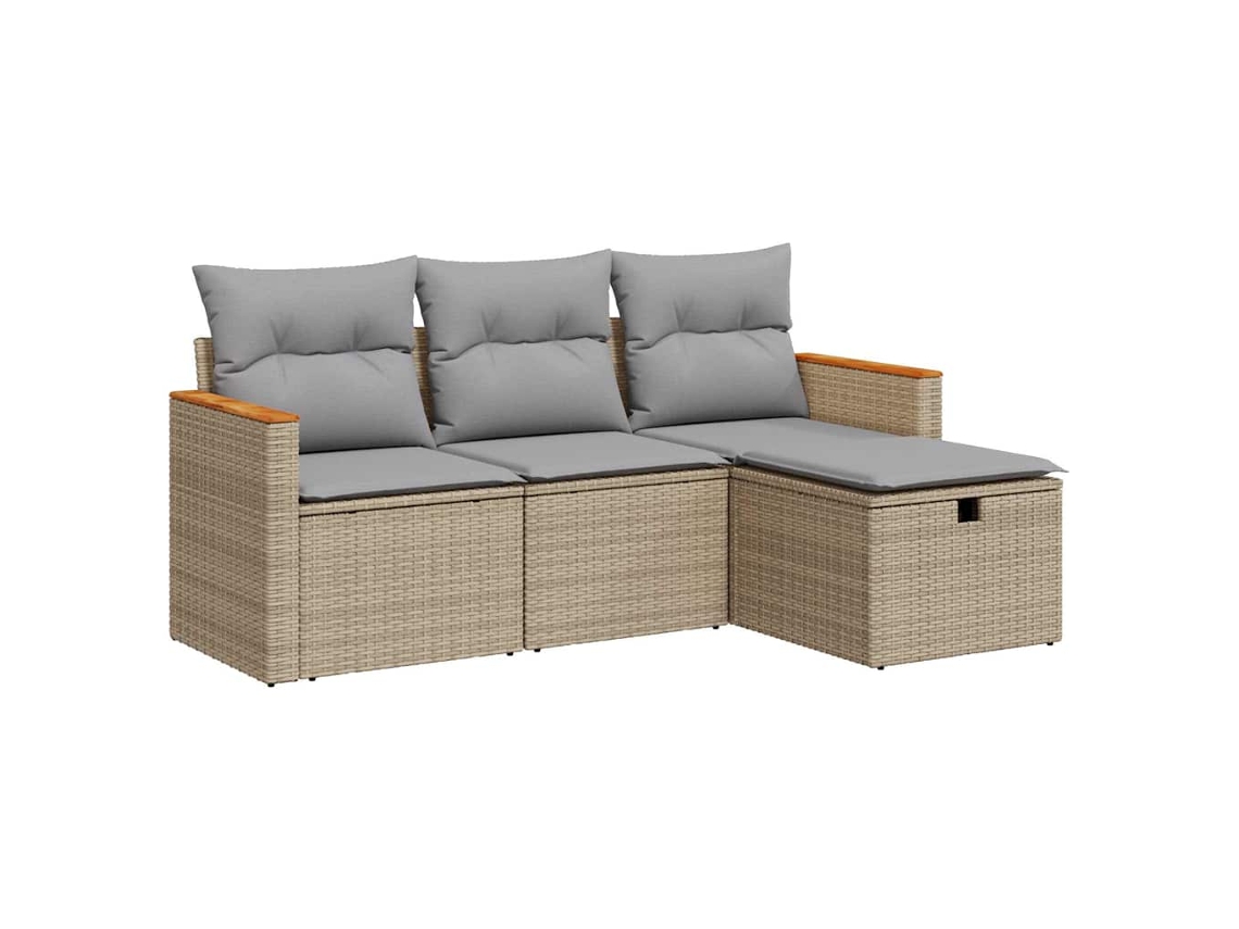 Garden Sofa Set, Garden Sofa Sets Vidaxl Bege Rattan / Vime (n/a)