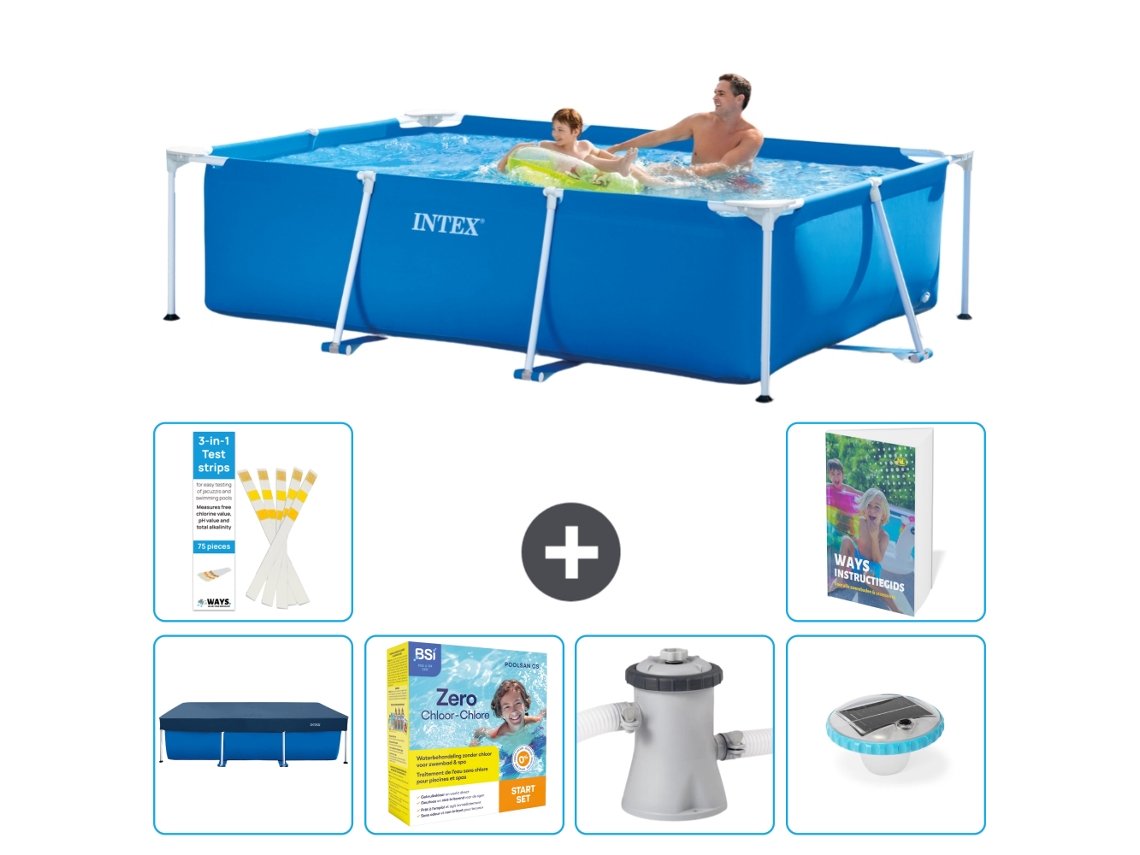 Piscina com Estrutura Retangular 260x160x65 Cm 5 peças S4 INTEX