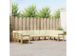 Vidaxl Conjunto De Sofás Para Exterior 10 Pcs Branco E Creme