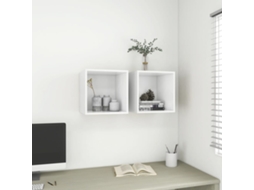 Vidaxl Armários De Parede 2pcs 37x37x37 Cm Derivados De Madeira Branco