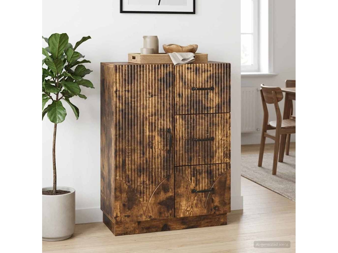 Vidaxl Buffet Carvalho Fumado 66 X 34,5 X 87 Cm Derivados De Madeira
